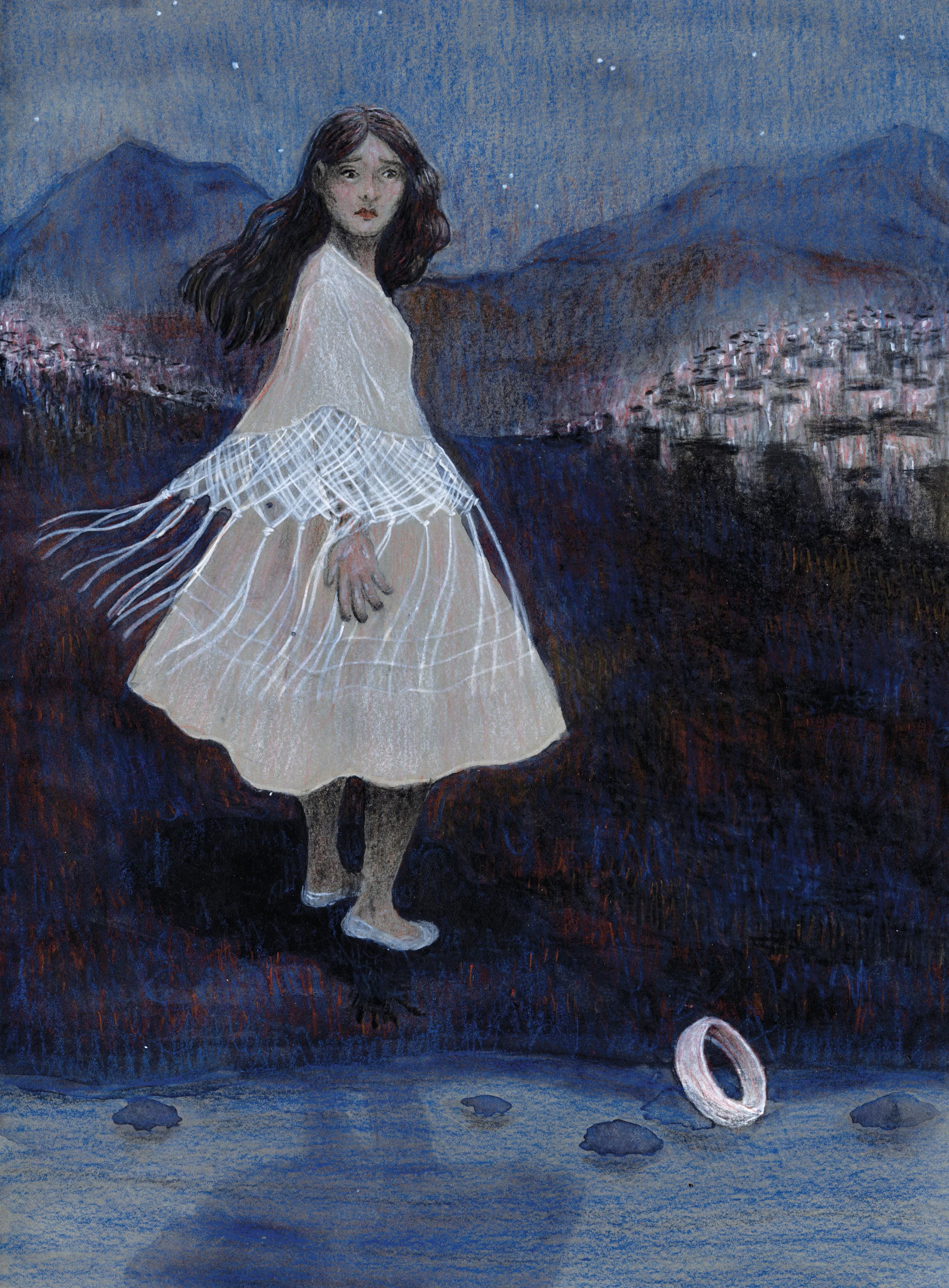 Illustration of Luna Olivier, from her project Les Revenants. Page 7